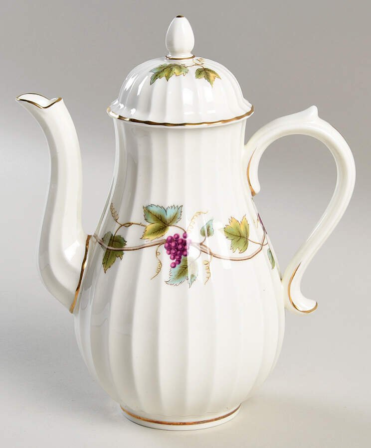 Bacchanal (Cream Background) Small Coffee Pot & Lid by Royal Worcester-1