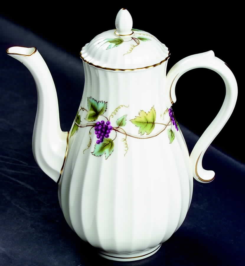 Bacchanal (Cream Background) Coffee Pot & Lid by Royal Worcester-1
