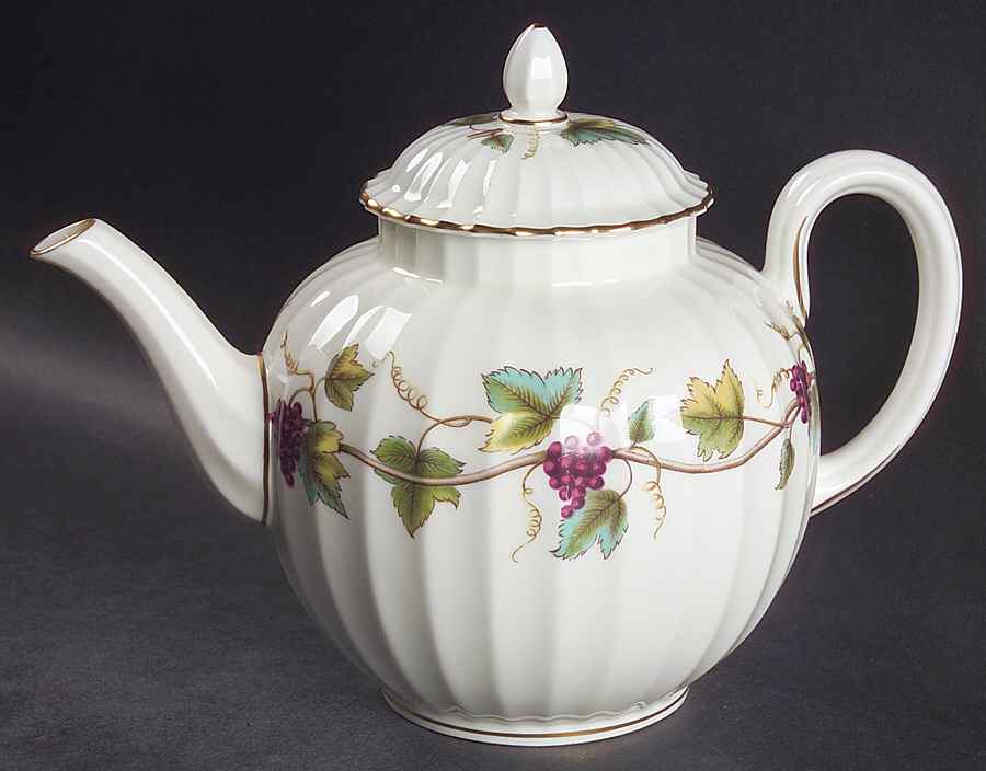 Bacchanal (Cream Background) Teapot & Lid by Royal Worcester-1