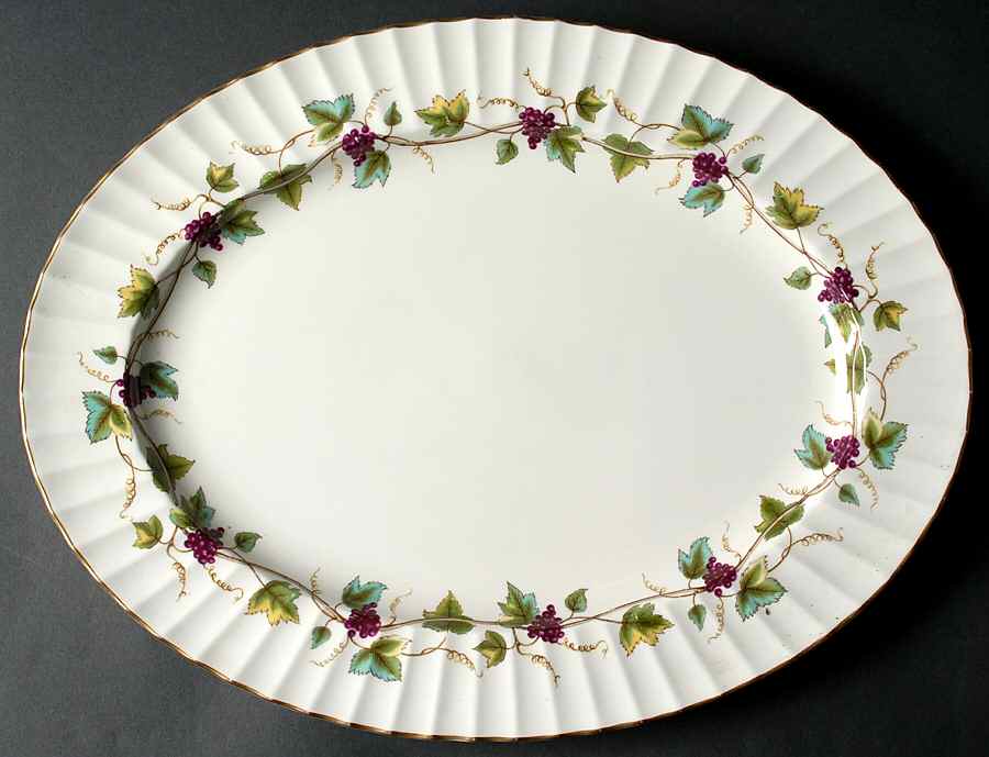 Bacchanal (Cream Background) 17" Oval Serving Platter by Royal Worcester-1