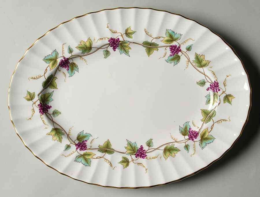 Bacchanal (Cream Background) 11" Oval Serving Platter by Royal Worcester-1