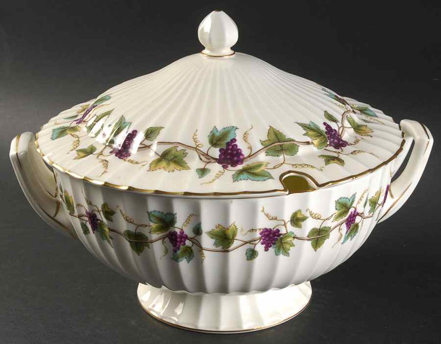 Bacchanal (Cream Background) Tureen &  Lid by Royal Worcester-1