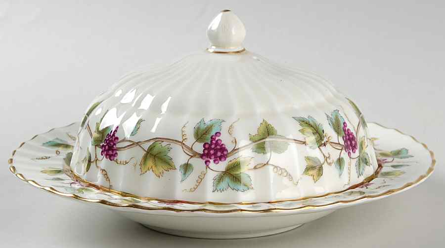 Bacchanal (Cream Background) Muffin Dish & Lid by Royal Worcester-1