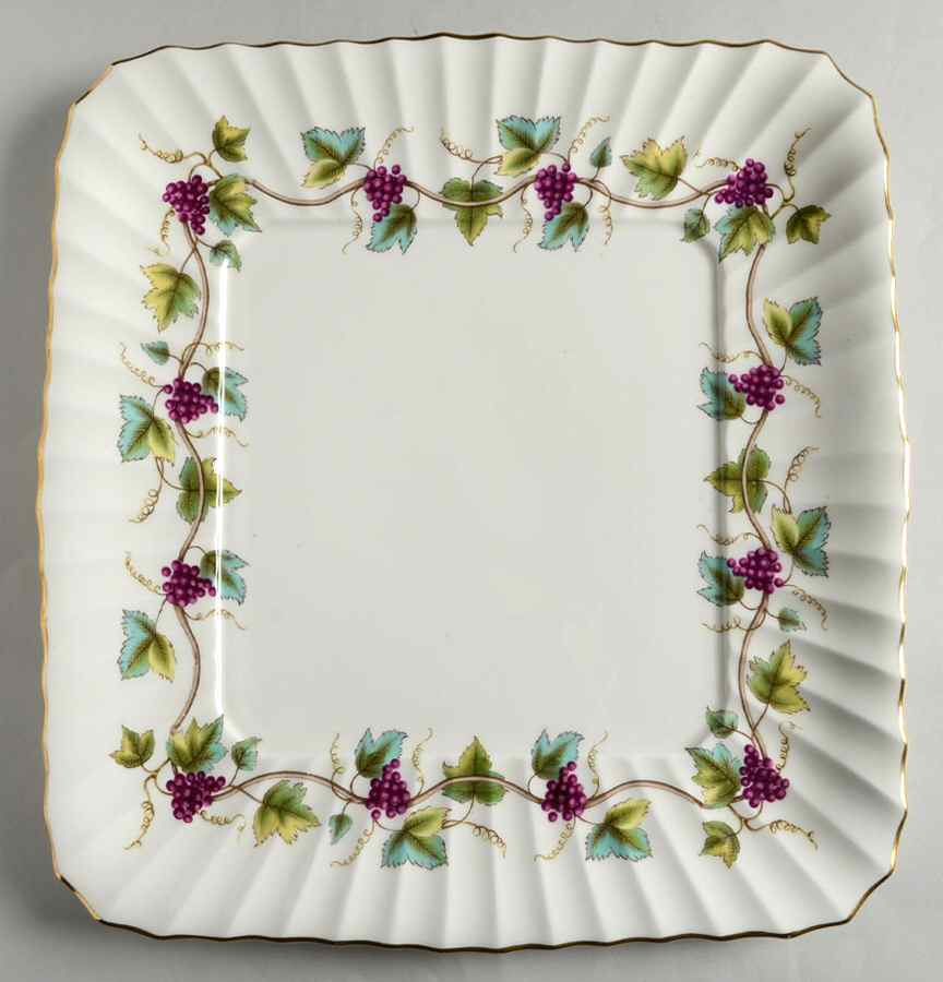 Bacchanal (Cream Background) 12" Square Cake Plate by Royal Worcester-1