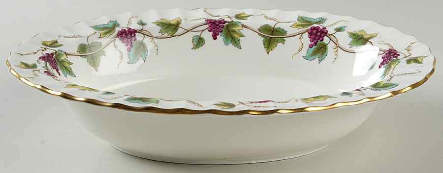 Bacchanal (Cream Background) 9" Oval Vegetable Bowl by Royal Worcester-1