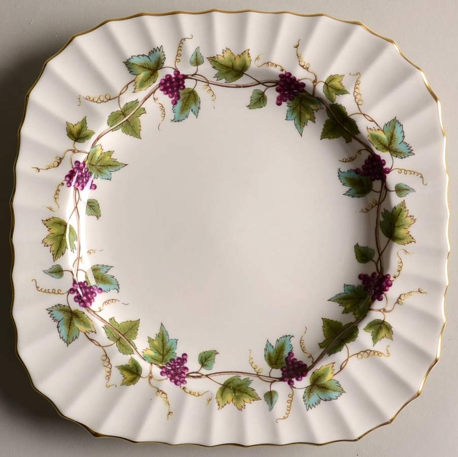 Bacchanal (Cream Background) Square Luncheon Plate by Royal Worcester-1