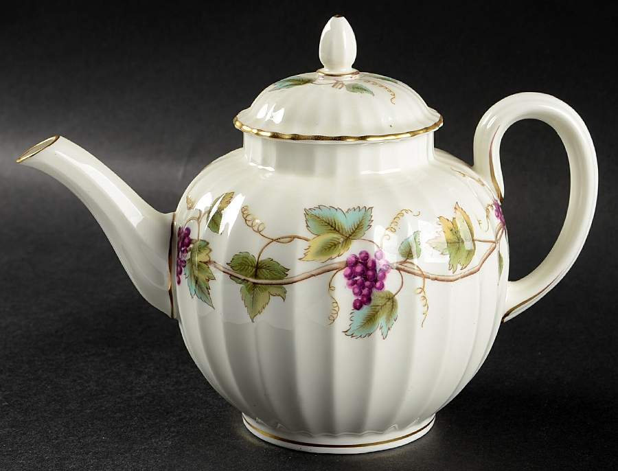 Bacchanal (Cream Background) Small Teapot & Lid by Royal Worcester-1