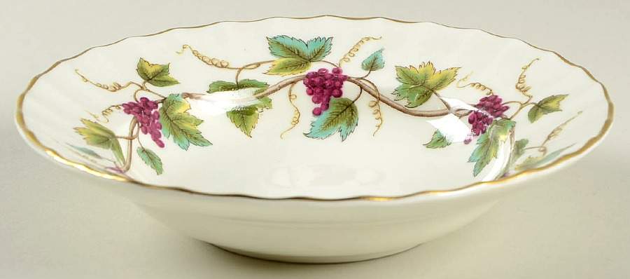 Bacchanal (White Background) Rim Fruit/Dessert (Sauce) Bowl by Royal Worcester-1