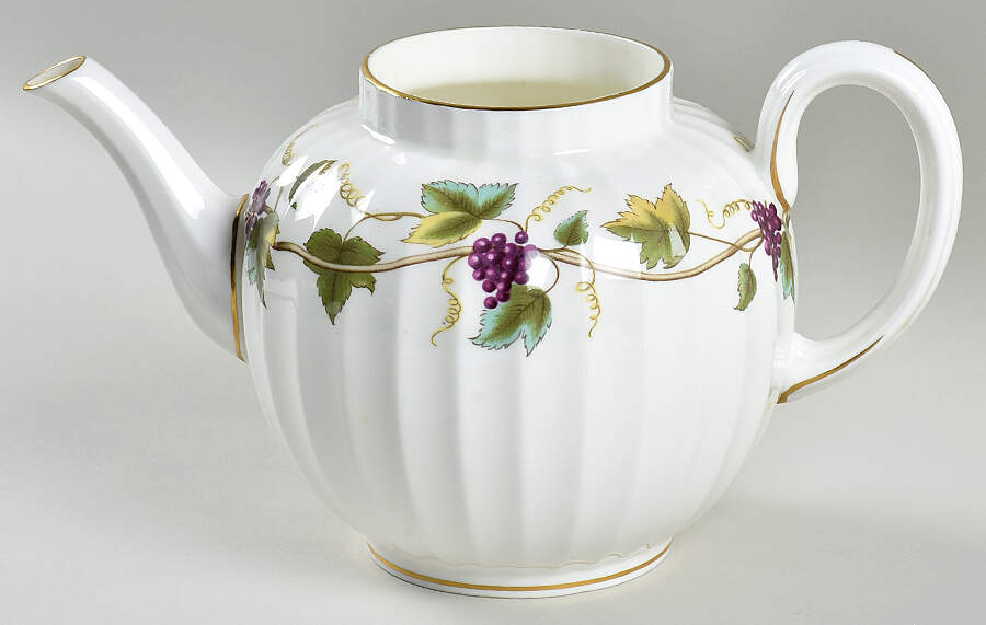 Bacchanal (White Background) Teapot No Lid by Royal Worcester-1