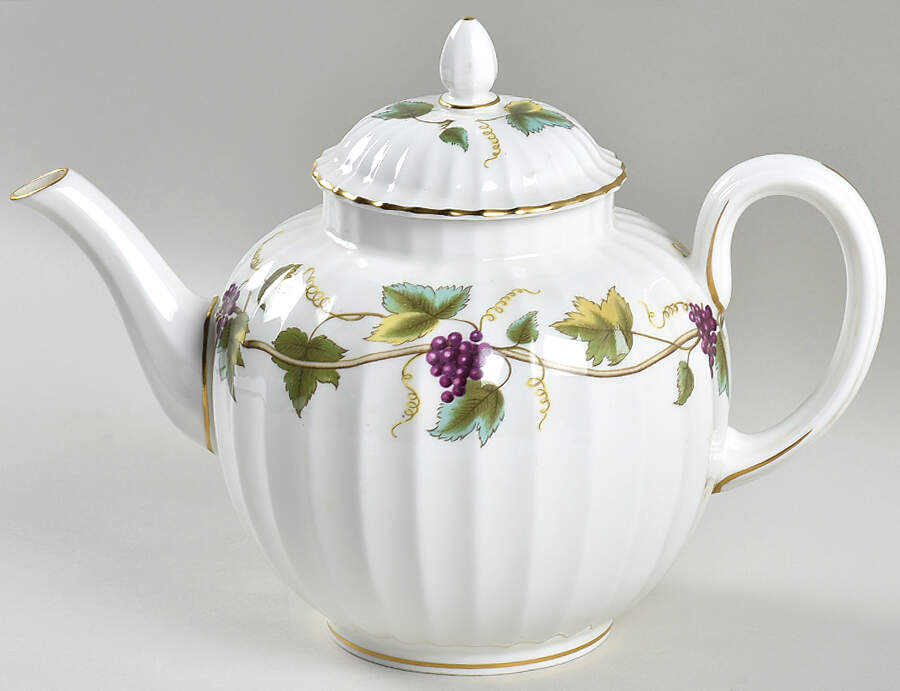 Bacchanal (White Background) Teapot & Lid by Royal Worcester-1
