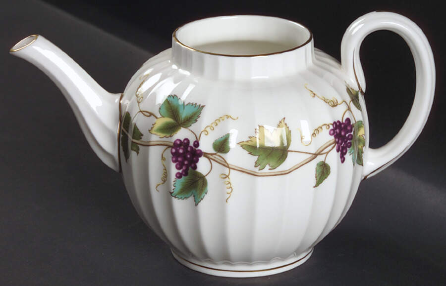 Bacchanal (White Background) Small Teapot No Lid by Royal Worcester-1