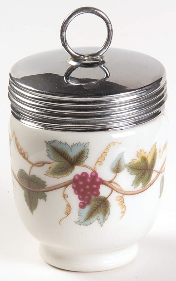 Bacchanal (White Background) King Size Egg Coddler & Lid by Royal Worcester-1