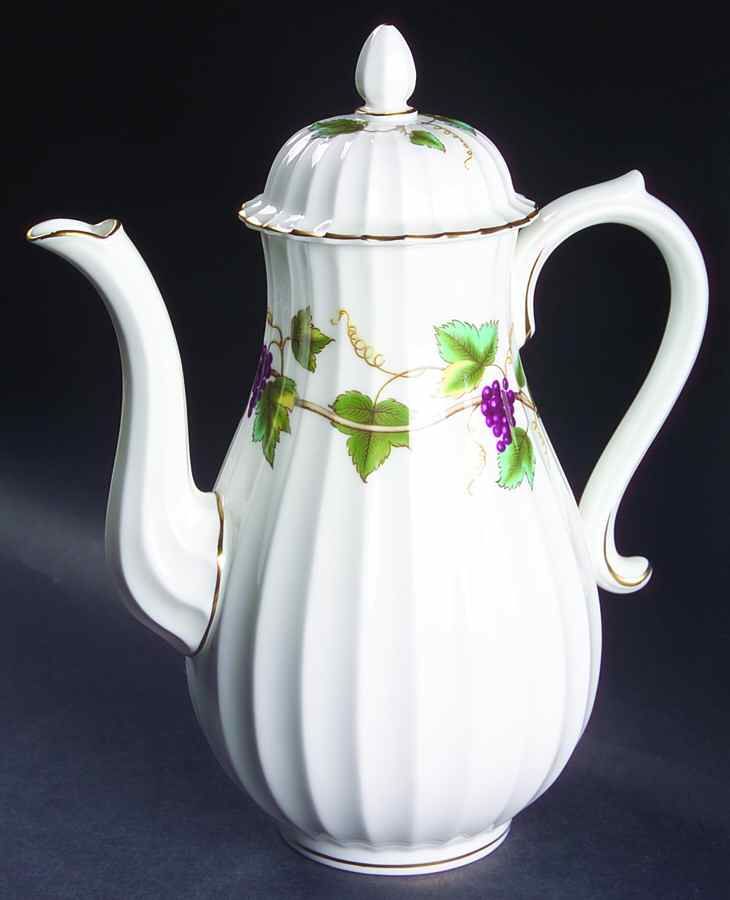Bacchanal (White Background) Coffee Pot & Lid by Royal Worcester-1