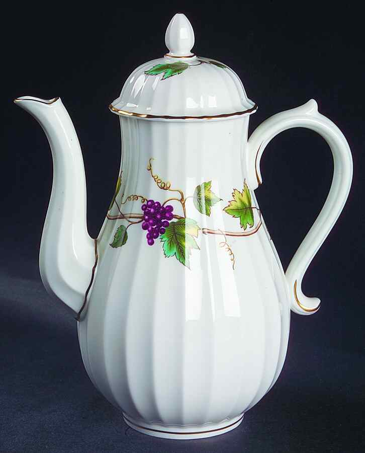 Bacchanal (White Background) Small Coffee Pot & Lid by Royal Worcester-1