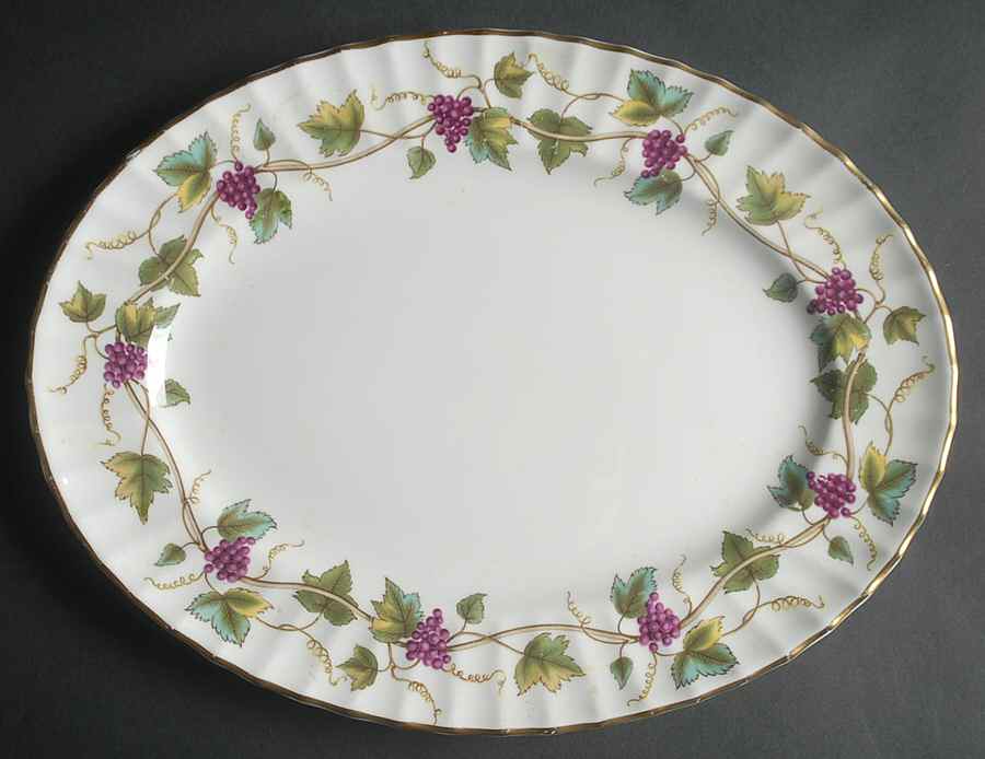 Bacchanal (White Background) 13" Oval Serving Platter by Royal Worcester-1
