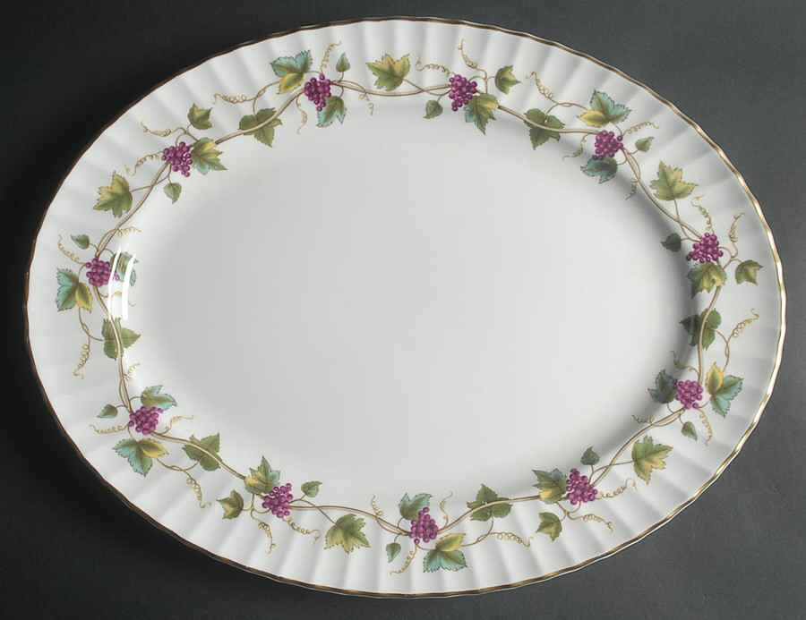 Bacchanal (White Background) 17" Oval Serving Platter by Royal Worcester-1