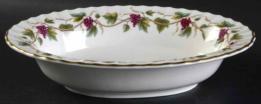 Bacchanal (White Background) 10" Oval Vegetable Bowl by Royal Worcester-1