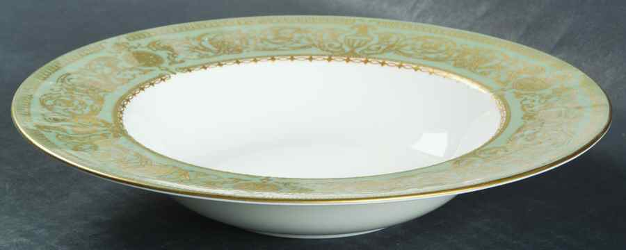 Balmoral Green Rim Soup Bowl by Royal Worcester-1