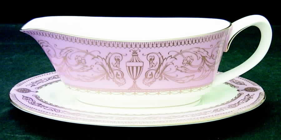 Balmoral Pink Gravy Boat & Underplate by Royal Worcester-1