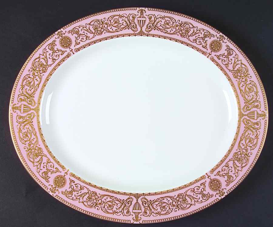Balmoral Pink 15" Oval Serving Platter by Royal Worcester-1