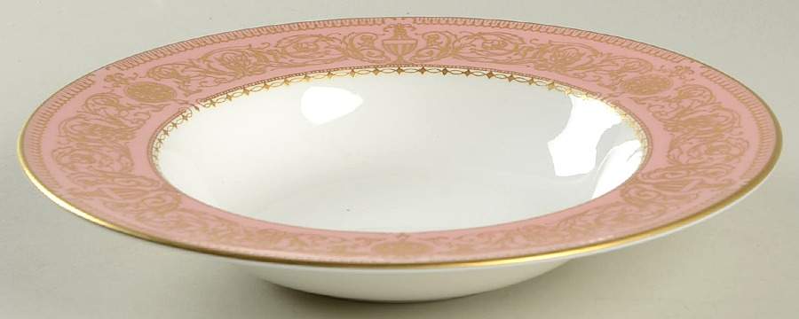 Balmoral Pink Rim Soup Bowl by Royal Worcester-1