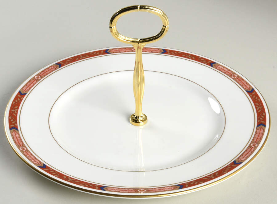 Beaufort Rust Red Round Serving Plate with Center Handle (Dp) Hc by Royal Worcester-1