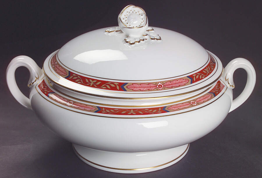 Beaufort Rust Red Round Covered Vegetable by Royal Worcester-1