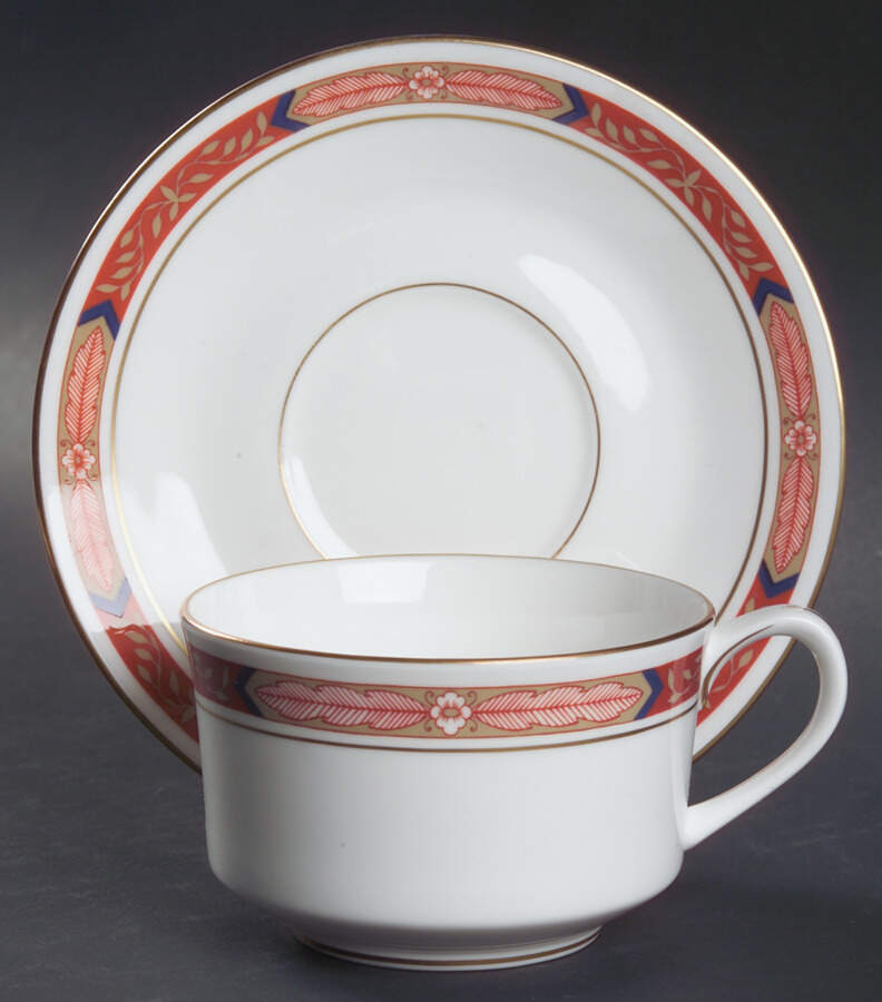Beaufort Rust Red Flat Cup & Saucer Set by Royal Worcester-1