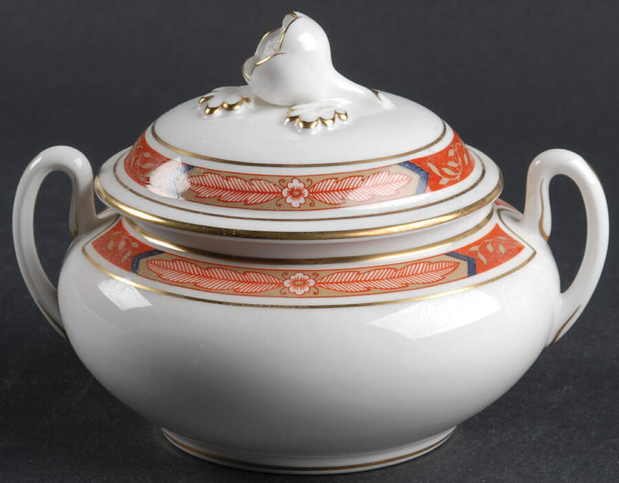 Beaufort Rust Red Sugar Bowl & Lid by Royal Worcester-1