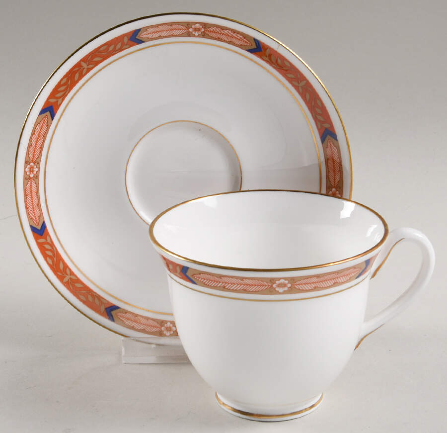 Beaufort Rust Red Footed Cup & Saucer Set by Royal Worcester-1