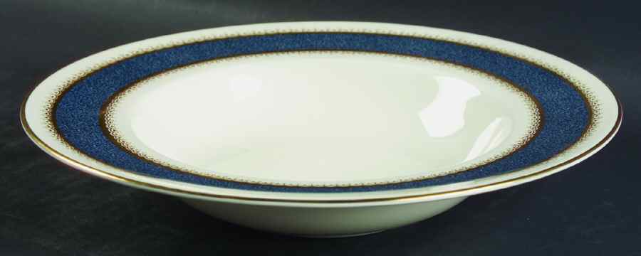 Belvoir Blue Rim Soup Bowl by Royal Worcester-1