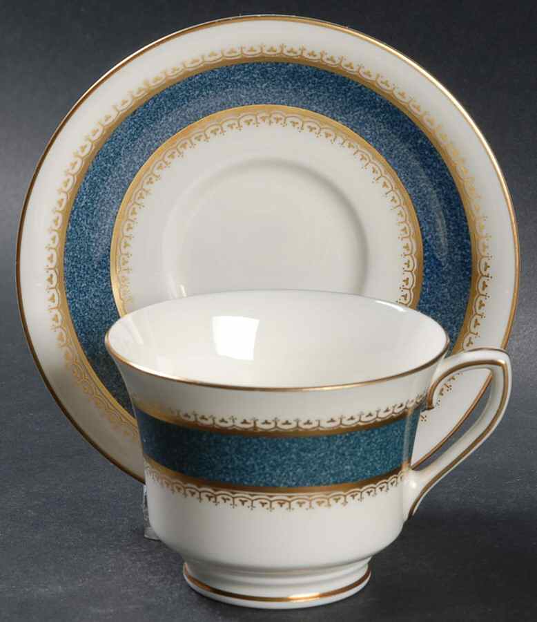 Belvoir Blue Footed Demitasse Cup & Saucer Set by Royal Worcester-1