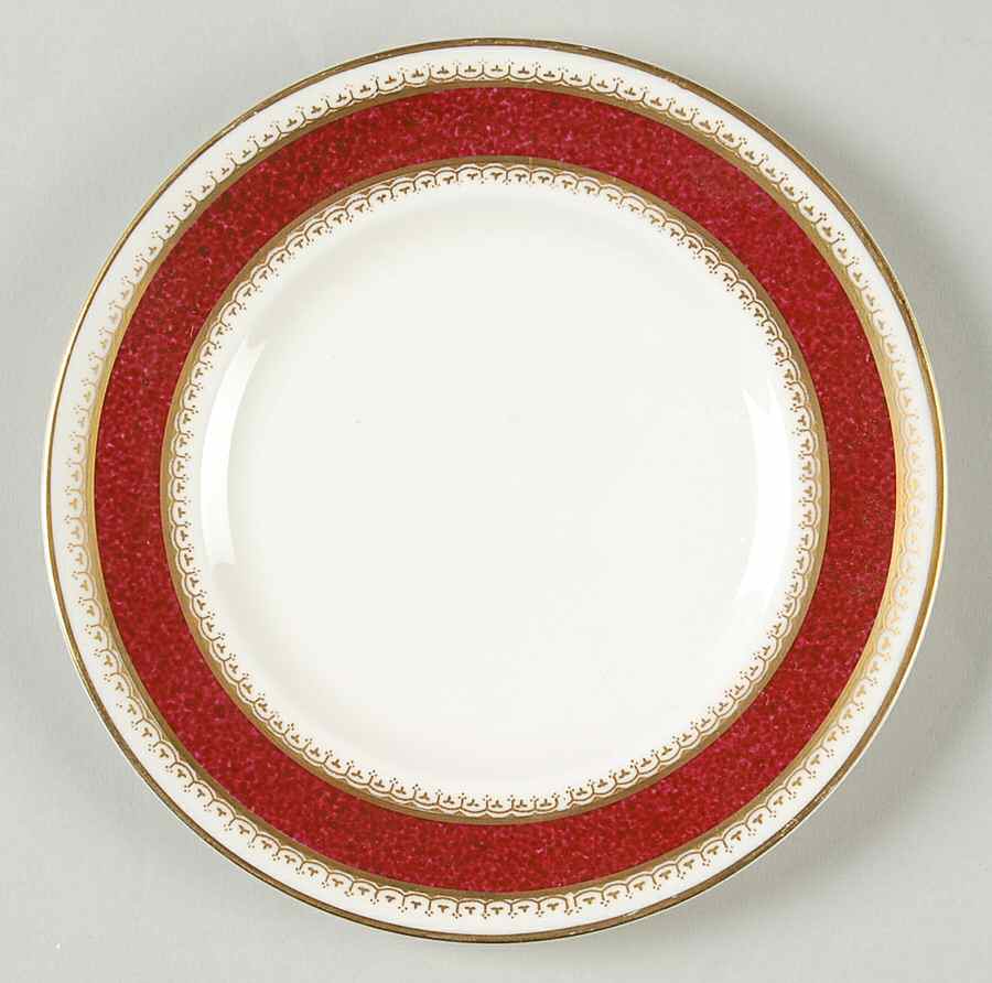 Belvoir Red Bread & Butter Plate by Royal Worcester-1