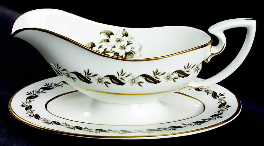 Bernina Gravy Boat with Attached Underplate by Royal Worcester-1