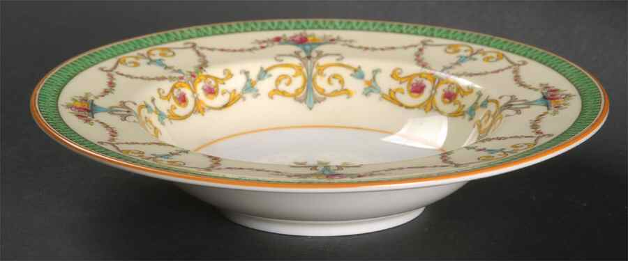 Bessborough Green Rim Fruit/Dessert (Sauce) Bowl by Royal Worcester-1