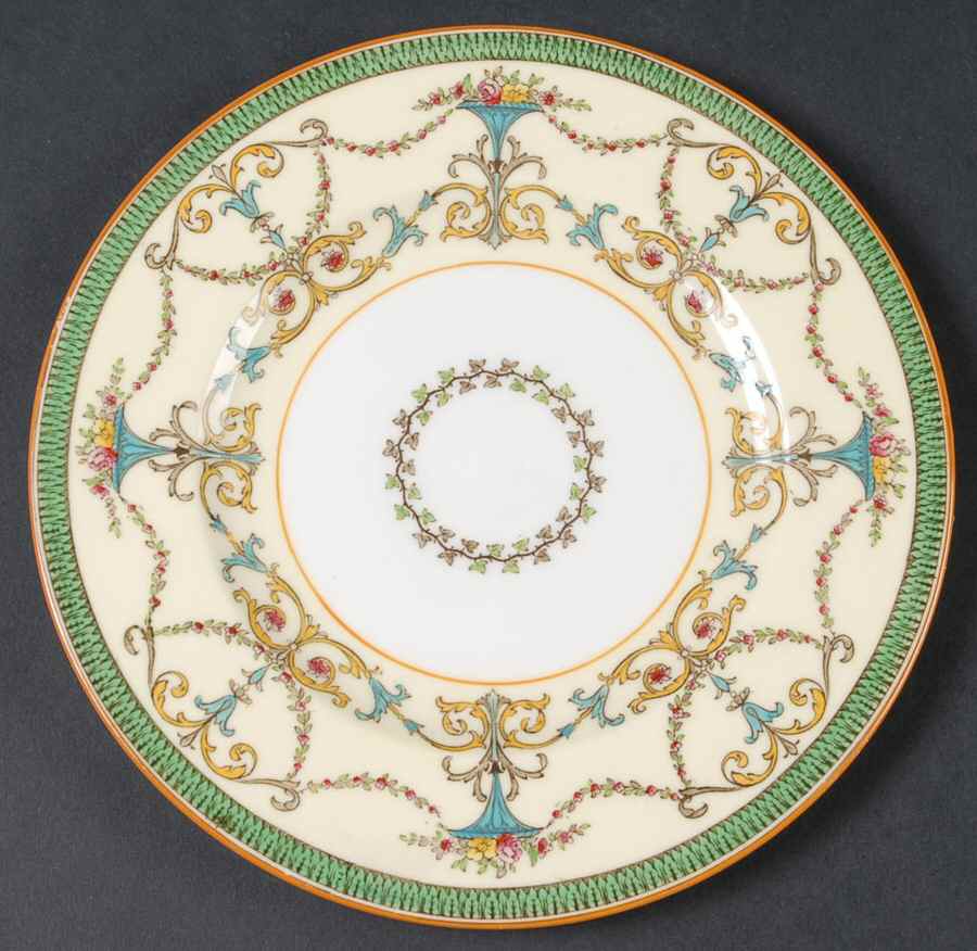 Bessborough Green Dessert/Pie Plate by Royal Worcester-1