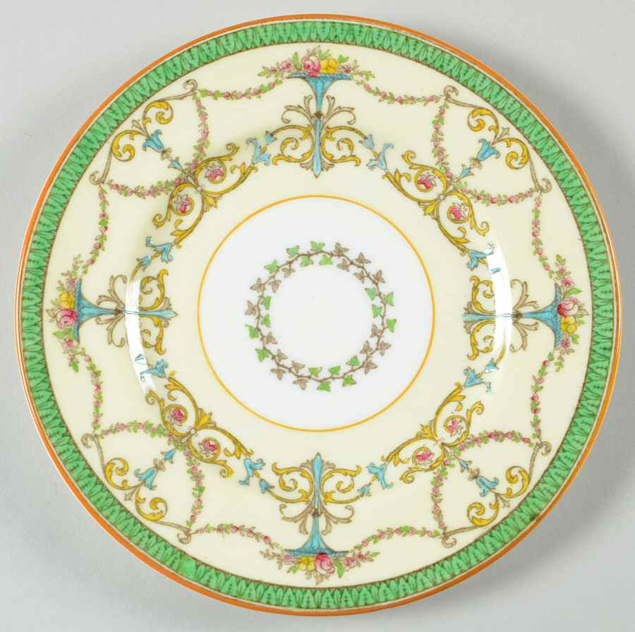 Bessborough Green Bread & Butter Plate by Royal Worcester-1