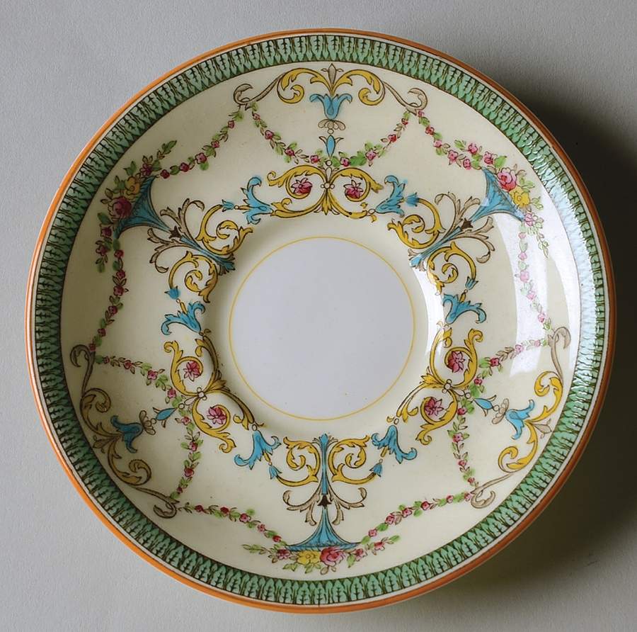 Bessborough Green Saucer for Demitasse Cup by Royal Worcester-1