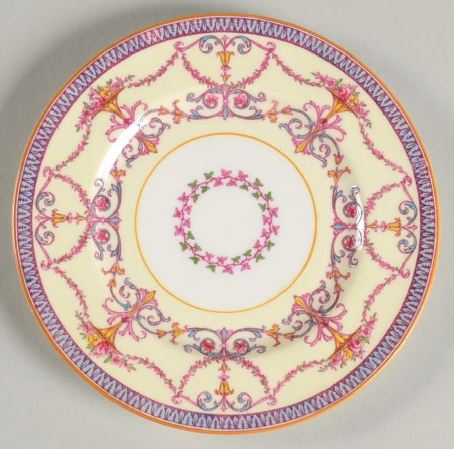 Bessborough Blue (Z715-3 Lt Blue Band, Floral) Bread & Butter Plate by Royal Worcester-1