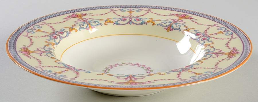 Bessborough Blue (Z715-3 Lt Blue Band, Floral) Rim Soup Bowl by Royal Worcester-1