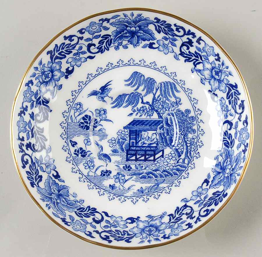Blue Broseley Saucer by Royal Worcester-1