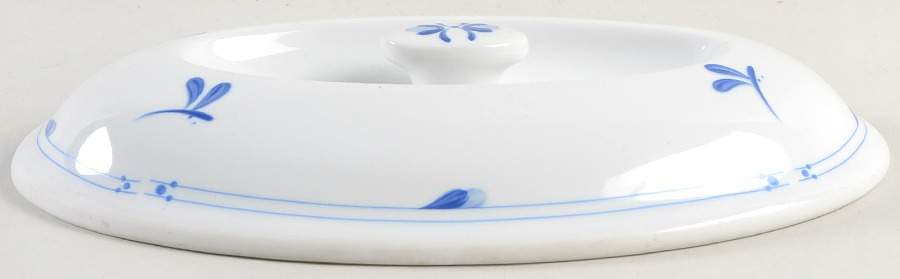 Blue Bow Lid for 2.5 Quart Oval Covered Casserole by Royal Worcester-1