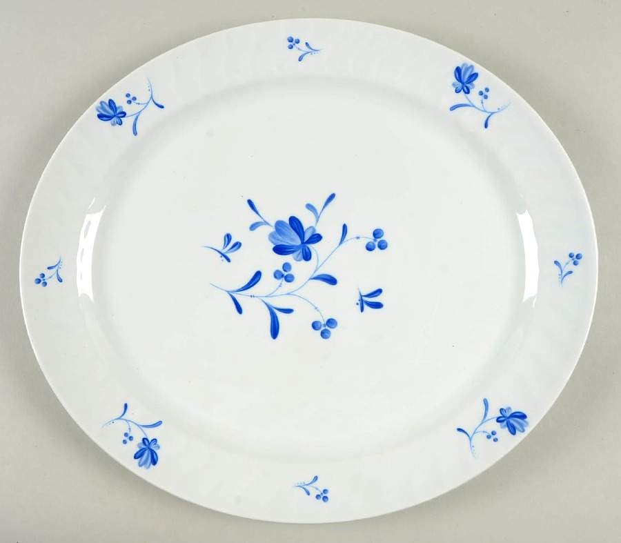 Blue Bow 14" Oval Serving Platter by Royal Worcester-1