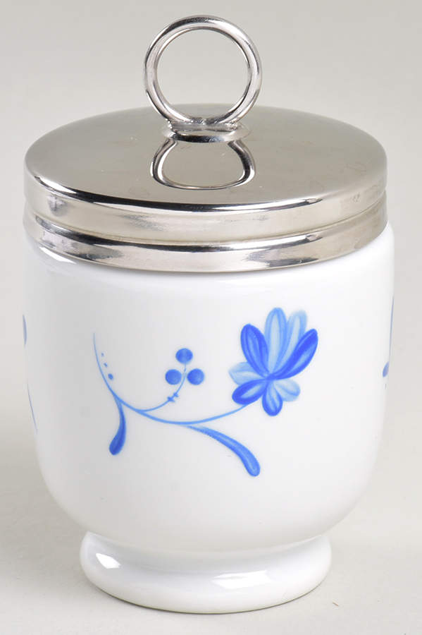 Blue Bow Egg Coddler & Lid by Royal Worcester-1
