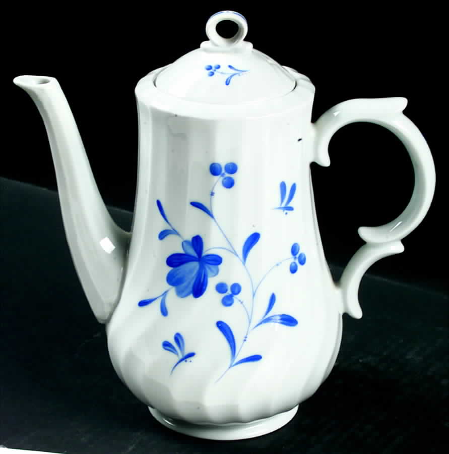 Blue Bow Coffee Pot & Lid by Royal Worcester-1