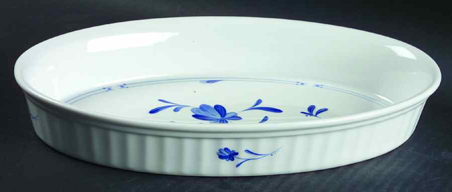 Blue Bow 10" Oval Baker by Royal Worcester-1