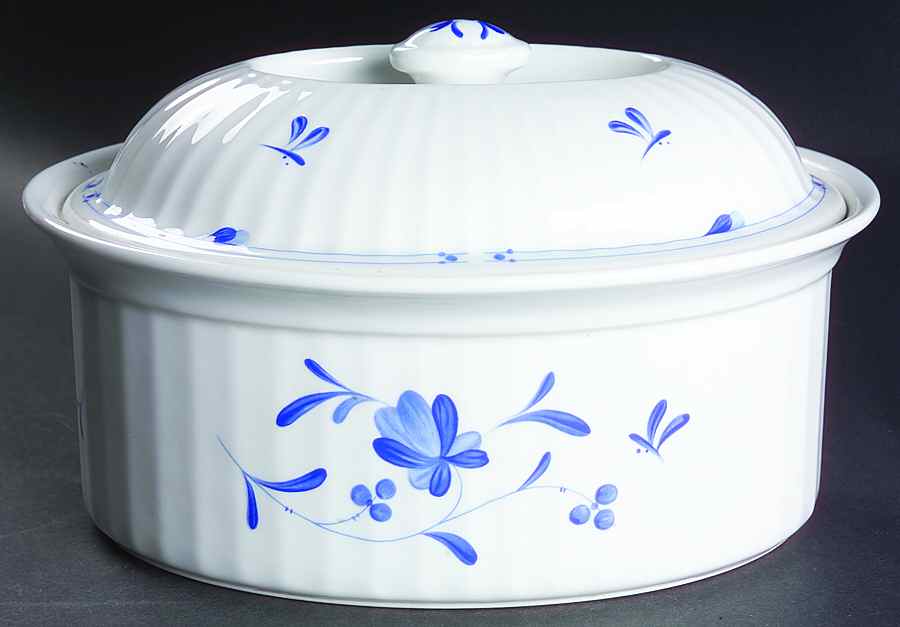 Blue Bow 2 Quart Oval Covered Casserole by Royal Worcester-1