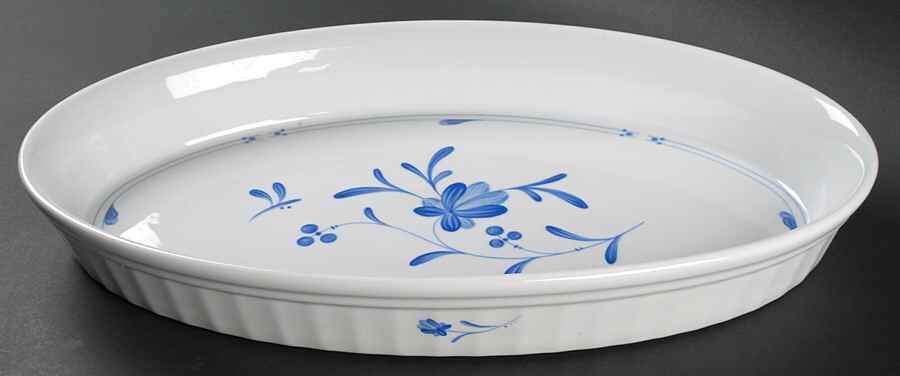 Blue Bow 14" Oval Baker by Royal Worcester-1