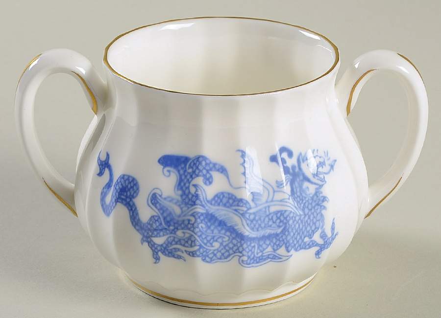 Blue Dragon (Warmstry, Fluted) Mini Sugar Bowl No Lid by Royal Worcester-1