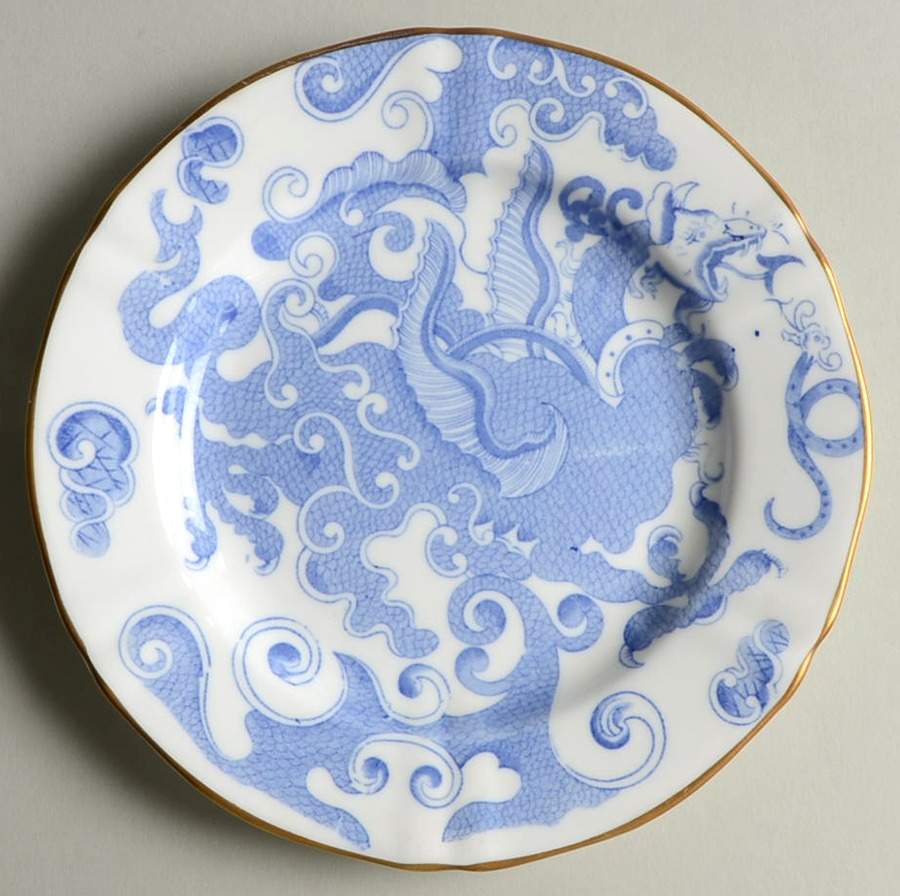 Blue Dragon (Coburg, Semiscalloped) Bread & Butter Plate by Royal Worcester-1